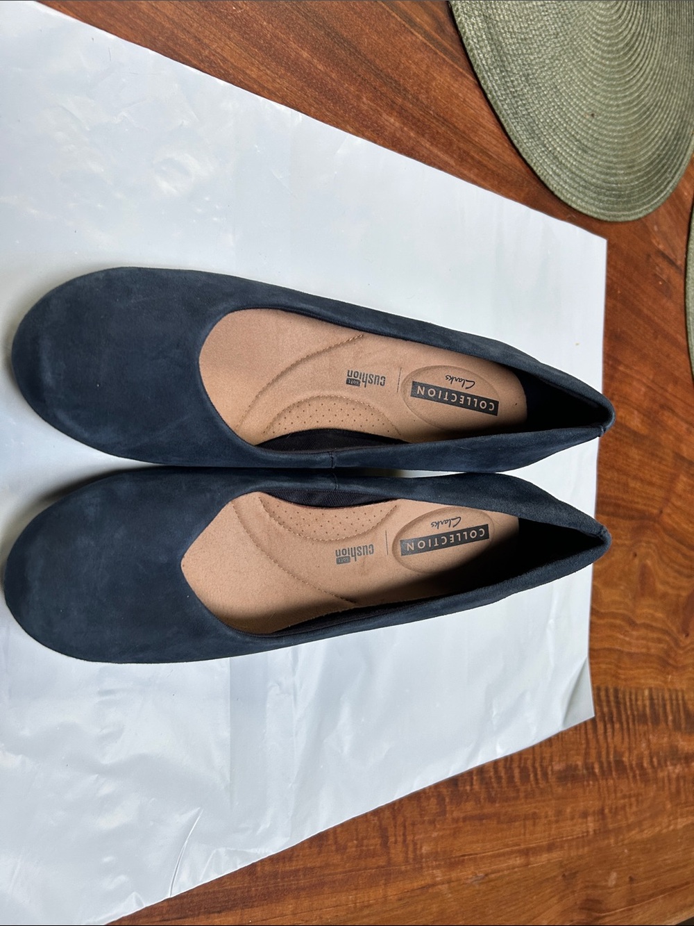 Clarks Collection Navy Suede Women's wedge